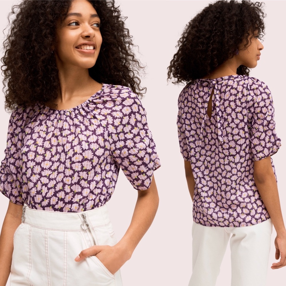 new Kate Spade ♤ Tie Back Top ♤ Pansy Sunny Bloom - Picture 16 of 16